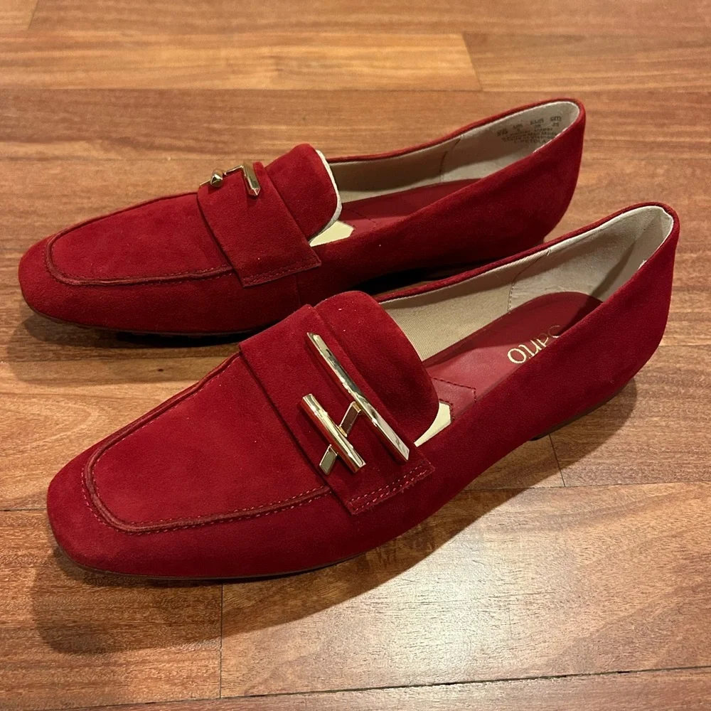 FRANCO SARTO Petola Loafers Women's Shoes In Deep Red Size 8 NWOB